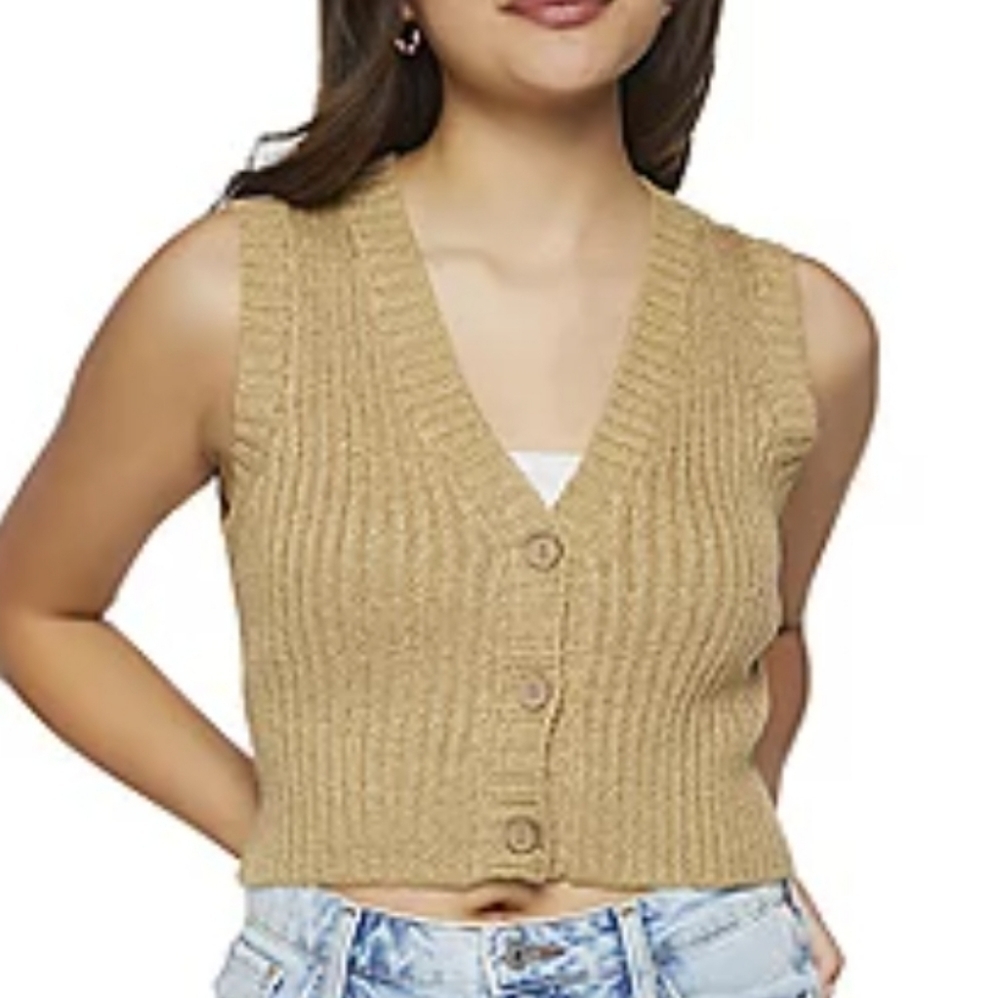 Forever 21 button front sweater vest